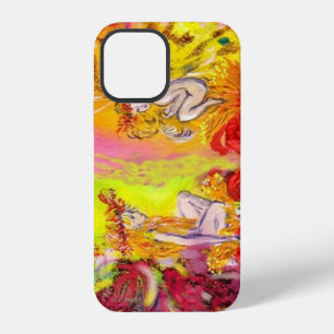 Coque iPhone 12 FÉES DE L'AUBE / Fleurs Fées Rose Jaune