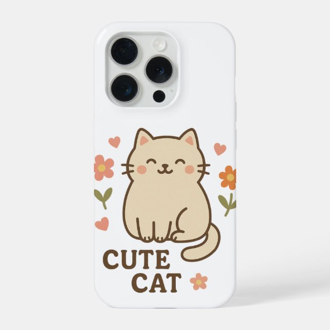 Coque iPhone Félin en fleurs (Verso)