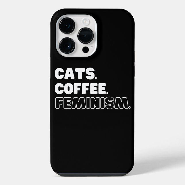 Coque iPhone Féminisme du café des chats (Verso)