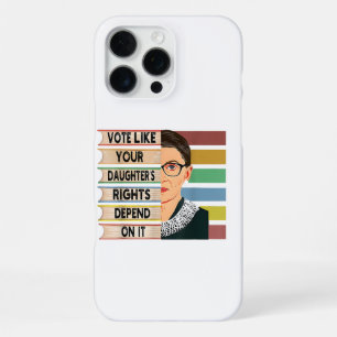 Coque iPhone 16 Pro Max Féministe Ruth Bader Ginsburg RBG Citation Fille A