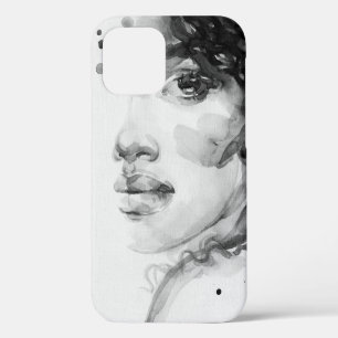 Coque iPhone 12 femme afro-américaine. illustration de mode beauté
