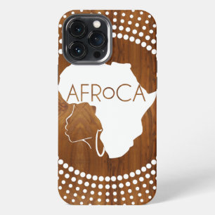 Etui iPhone 13 Pro Max FEMME AFROCA Afro plus Afrique aspect grain de boi