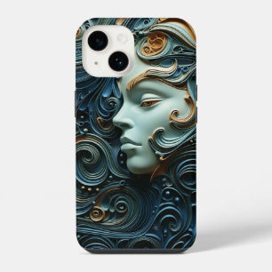 Coque Pour iPhone 14 Femme au Clair de Lune en Art 3D