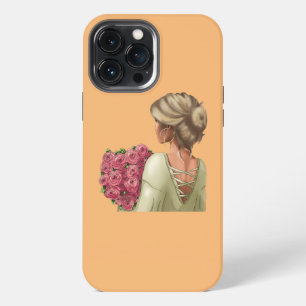 Etui iPhone 13 Pro Max Femme Belle Femme Avec Fleurs Fille