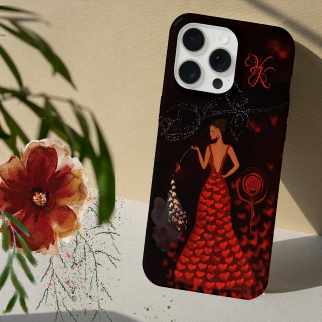 Coque iPhone Femme en robe rouge (Woman in Red Dress iPhone Case)