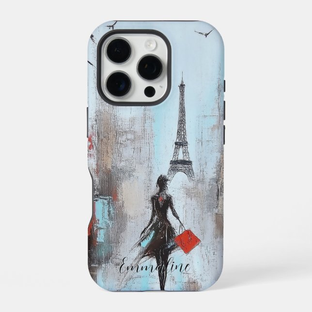 Coque iPhone Femme en route pour Paris  (Verso)