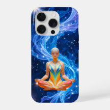 Femme méditative avec énergie de flux