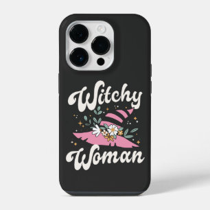 Coque Pour iPhone 14 Plus Femme Sorcière Drôle Rose Sorcière Halloween