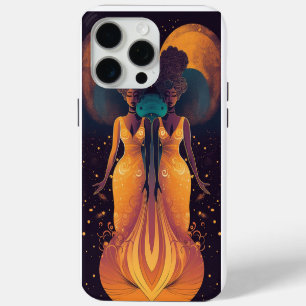 Coque iPhone 15 Pro Max Femmes jumelles du zodiaque Gémeaux Impression boh