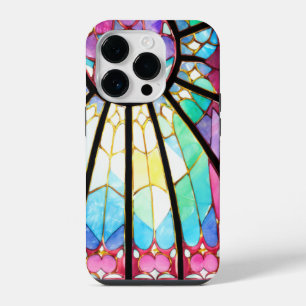 Coque Pour iPhone 14 Plus Fenêtre en verre rose bleu