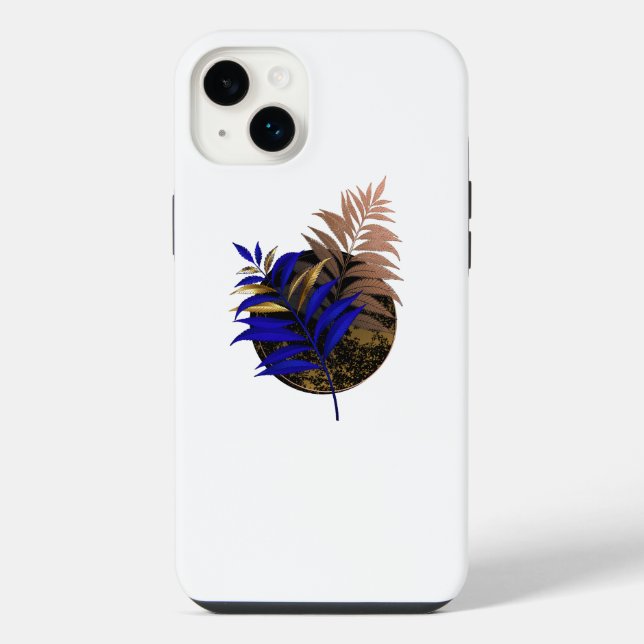Coque iPhone Ferme bleue sur cercle noir (Verso)