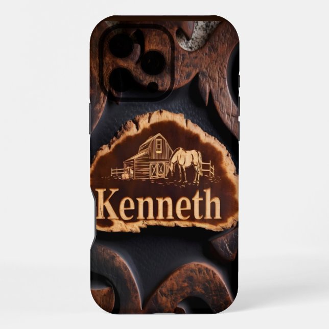 Coque iPhone Ferme de chevaux de Kenneth (Verso)