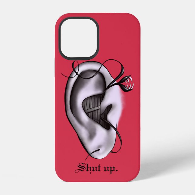 Coque iPhone Fermez un art numérique bizarre avec l'oreille (Verso)