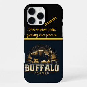 Coque iPhone 16 Pro Max Fermier avec un troupeau de bisons au crépuscule