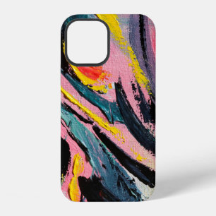 Coque iPhone 12 Festival du printemps. Peinture à texture multicol