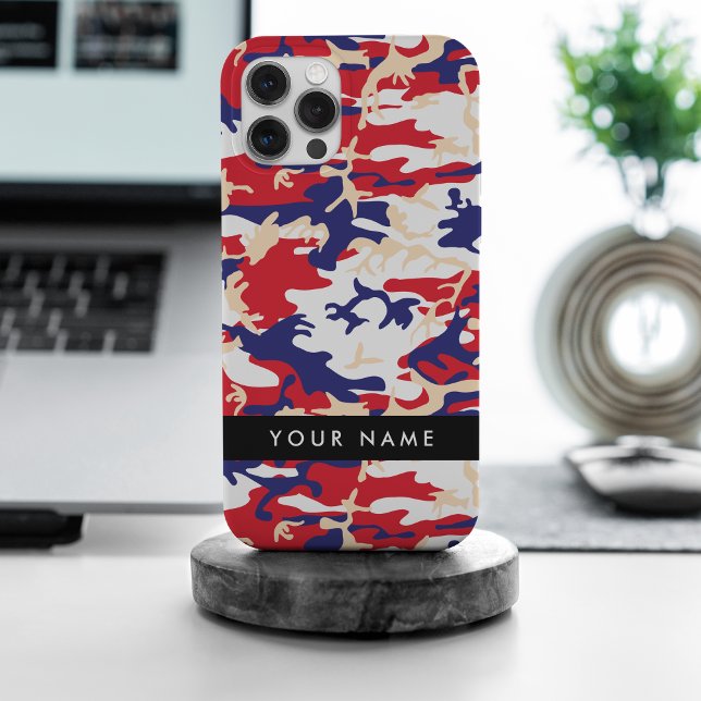 Coque iPhone Fête de l'Indépendance Camouflage Votre nom Person (Créateur téléchargé)