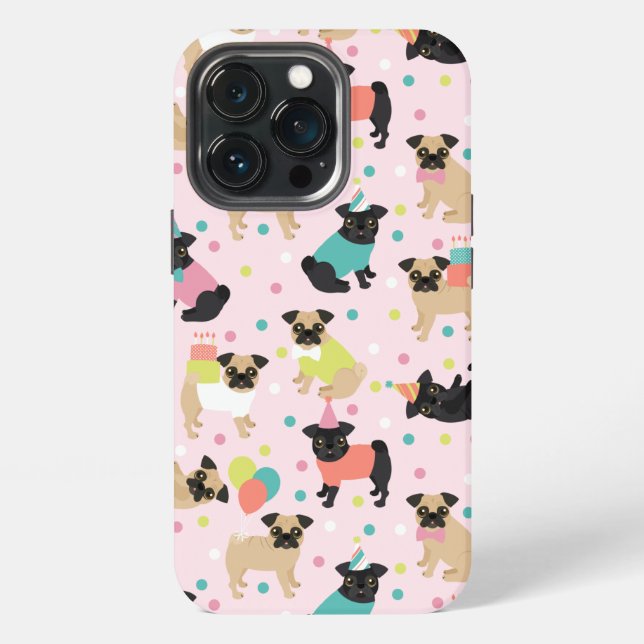 Coque iPhone Fête de Pug (Dos)