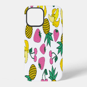 Coque iPhone 12 Fête des Fruits : Bananes, Ananas, Fraises