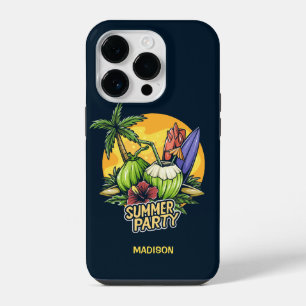 Coque Pour iPhone 14 Plus Fête d'été Tropical Texte Personnalisé