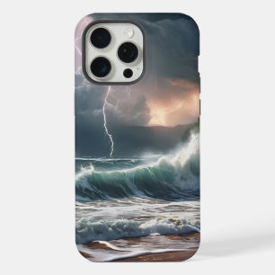 Coque iPhone 15 Pro Max Feu de foudre Waves Beach Paysage