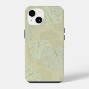 Coque Pour iPhone 14 Feuillage de Monstera en vert doux