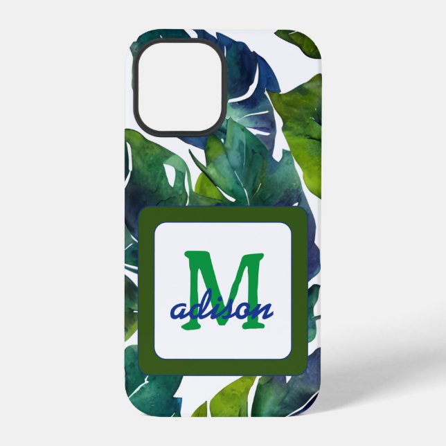 Coque iPhone Feuillage de Philodendron à feuilles vertes Botani (Verso)