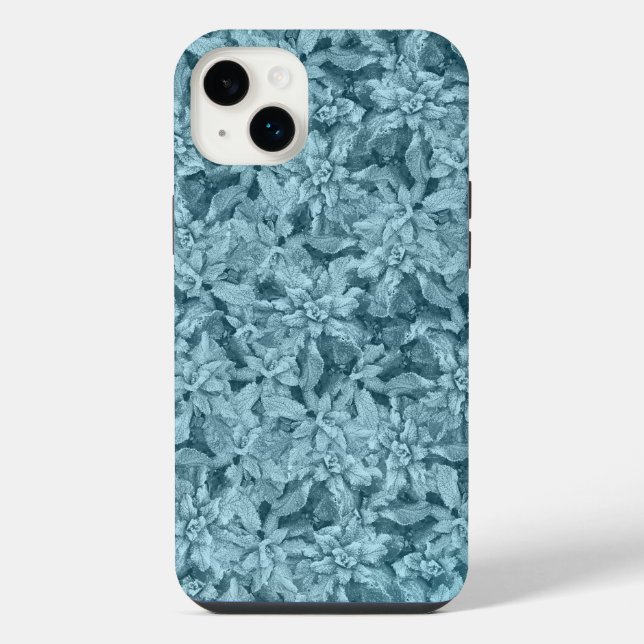 Coque iPhone Feuillage glacial frais-Turquoise (Verso)