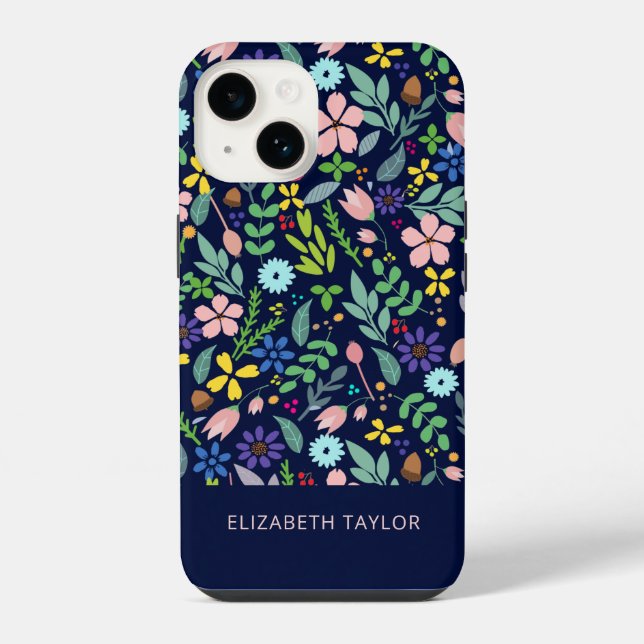 Coque iPhone Feuillage Moderne Floral (Verso)