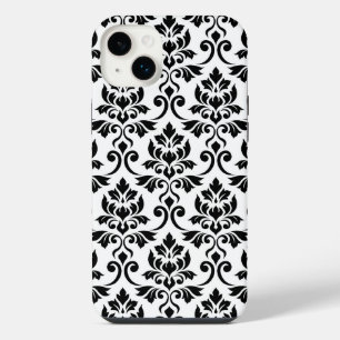 Feuille Damask Lg Motif noir sur blanc