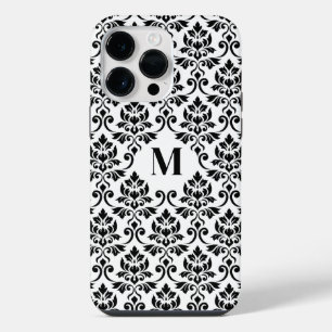Coque Pour Pour iPhone 14 Pro Max Feuille Damask Motif noir (personnalisé)