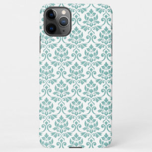Coque iPhone 11Pro Max Feuille Damask Motif Turquoise