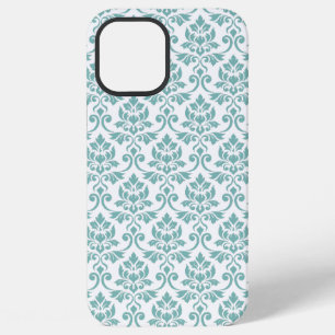 Coque iPhone 12 Pro Max Feuille Damask Motif Turquoise