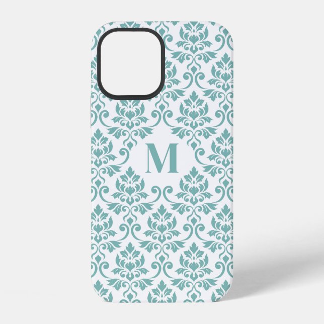 Coque iPhone Feuille Damask Teal Pattern (Custom) (Verso)
