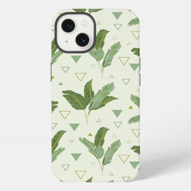 Coque iPhone Feuille de bananier avec triangles (Verso)