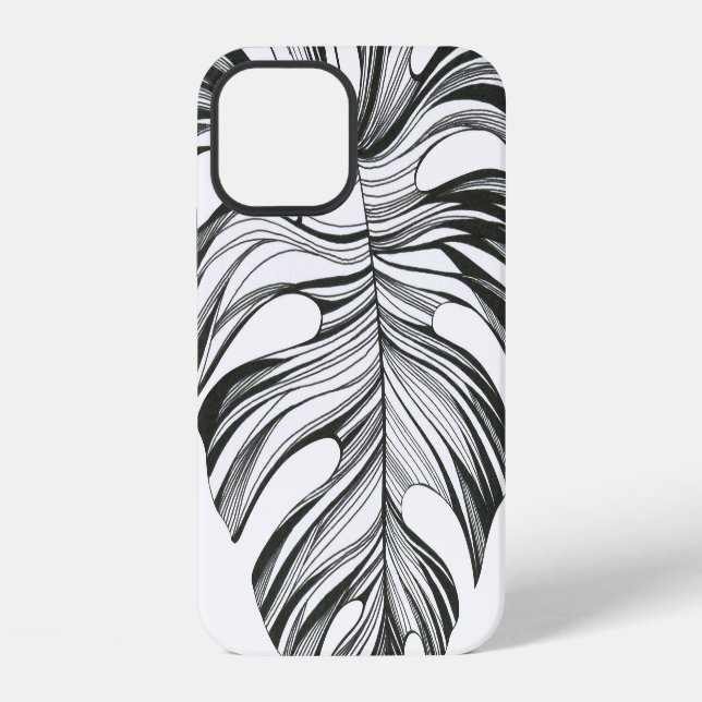 Coque iPhone Feuille de Monstera : Élément naturel tropical. (Verso)