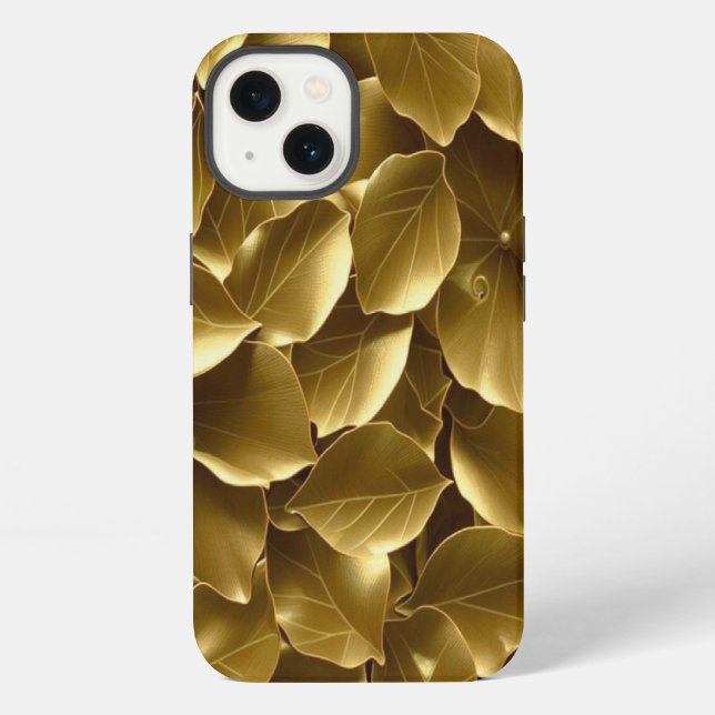 Coque iPhone Feuille d'or (Verso)