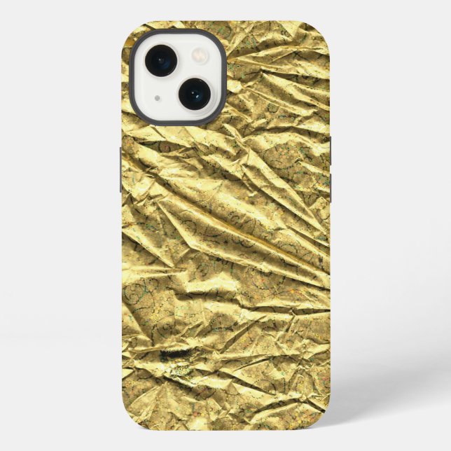 Coque iPhone Feuille d'or brillante (Verso)