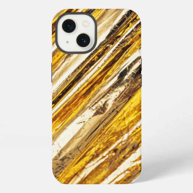 Coque iPhone Feuille d'or scintillante tombée (Verso)