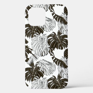 Coque iPhone 12 Feuille Monstera motif continu