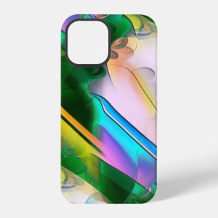 Coque iPhone 12 Pro Feuilles colorées abstraites dans un style psychéd