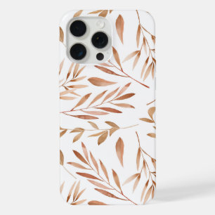Coque iPhone 15 Pro Max Feuilles d'automne aquarelle neutre Feuillage d'au