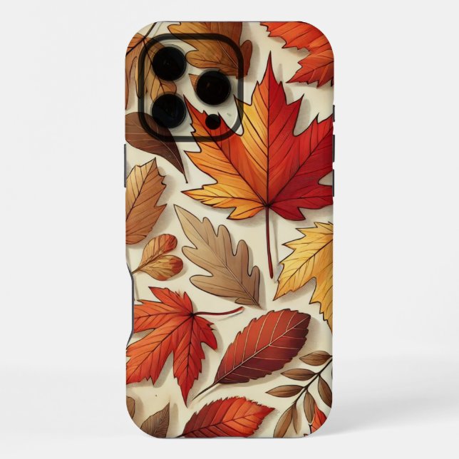 Coque iPhone feuilles d'automne classiques (Verso)