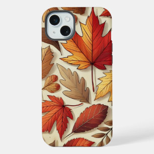 Coque iPhone 15 Plus feuilles d'automne classiques