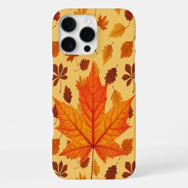 Coque iPhone Feuilles d'automne dorées (Verso)