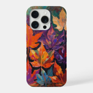 Coque iPhone 15 Pro Feuilles d'automne en cascade, conception colorée 