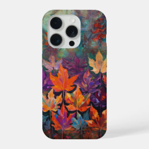 Coque iPhone 15 Pro Feuilles d'automne en cascade, conception colorée 