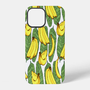 Coque iPhone 12 Feuilles de bananes : Motif de fruits tropicaux