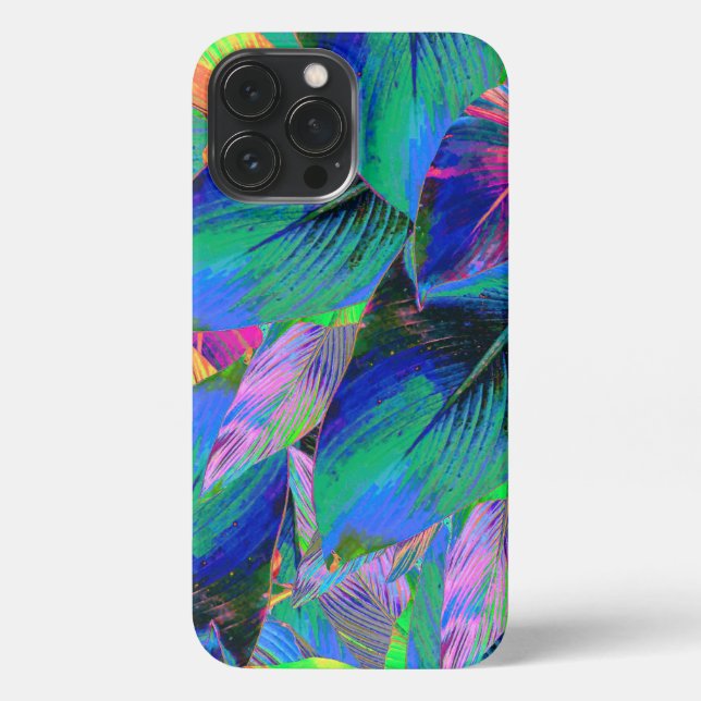 Coque iPhone Feuilles de l'arbre psychédélique (Verso)