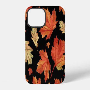 Coque iPhone 12 Feuilles de l'érable d'automne Thanksgiving Motif