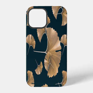 Coque iPhone 12 Feuilles de palmier ginko tropical, motif hawaïen.